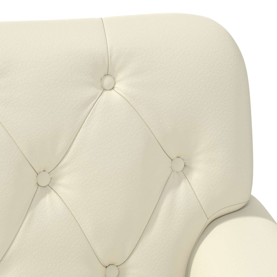 Lænestol med knap tufting Cremefarvet 120 x 65 x 77 cm