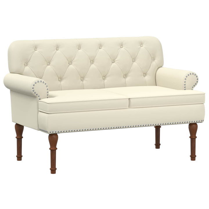 Lænestol med knap tufting Cremefarvet 120 x 65 x 77 cm