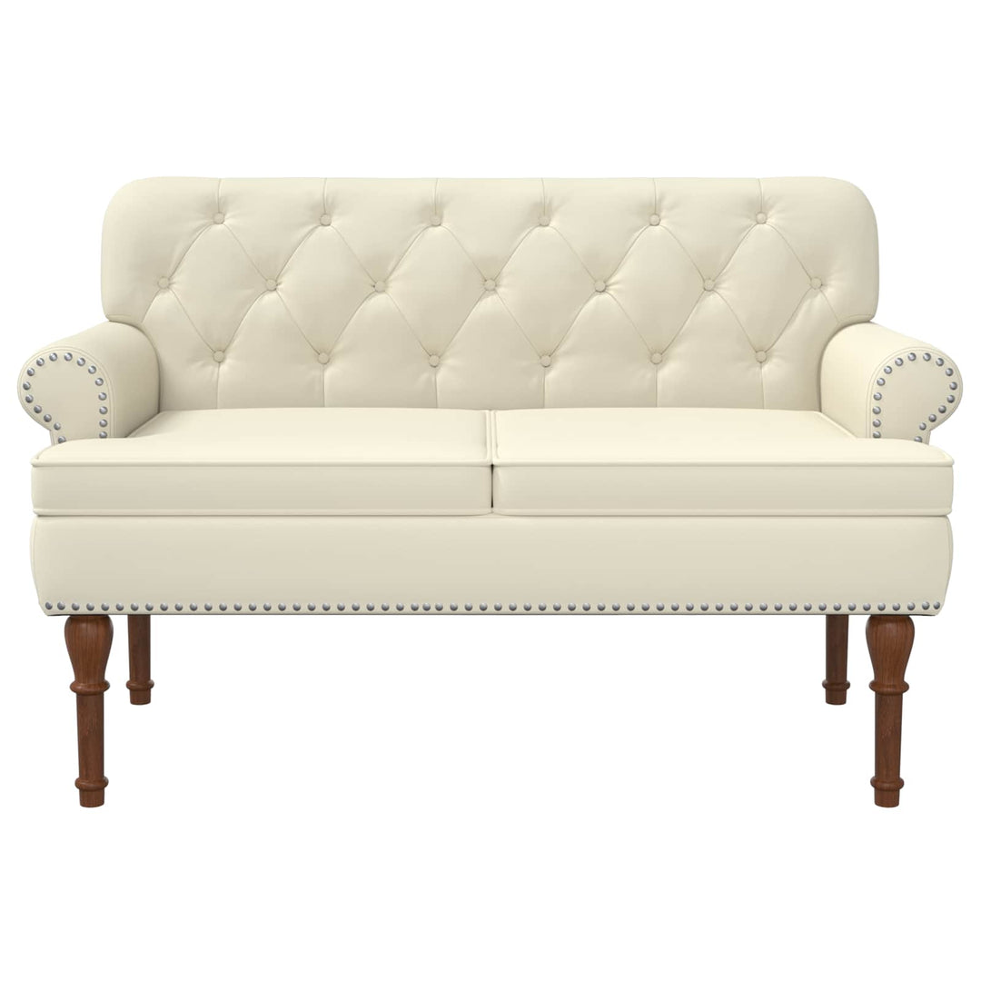 Lænestol med knap tufting Cremefarvet 120 x 65 x 77 cm