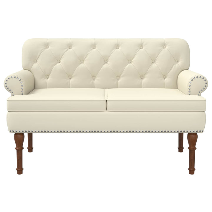 Lænestol med knap tufting Cremefarvet 120 x 65 x 77 cm