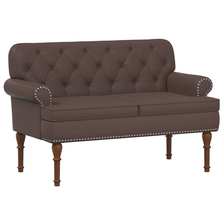 Lænestol med knap tufting Brun 120 x 65 x 77 cm Kunstlæder