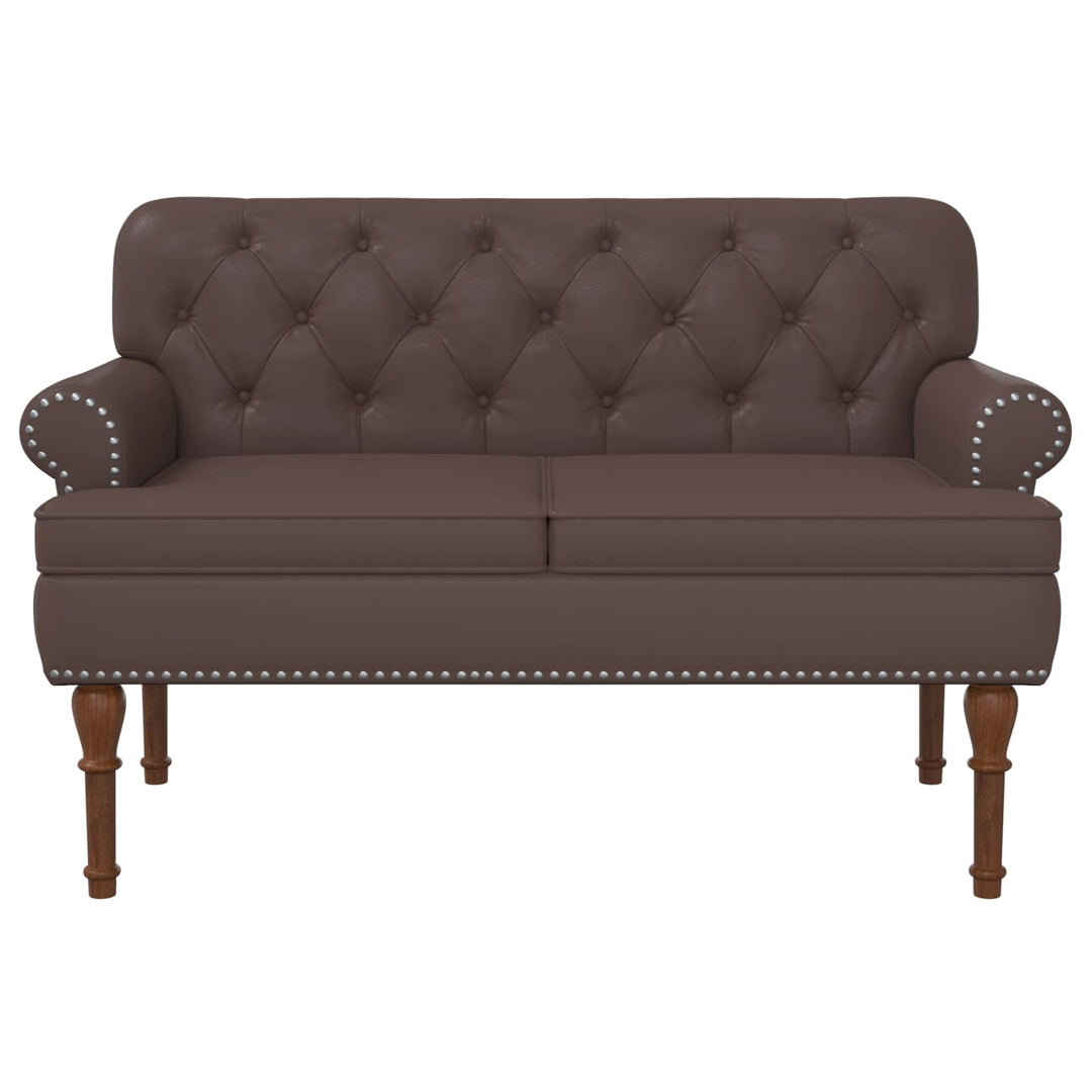 Lænestol med knap tufting Brun 120 x 65 x 77 cm Kunstlæder