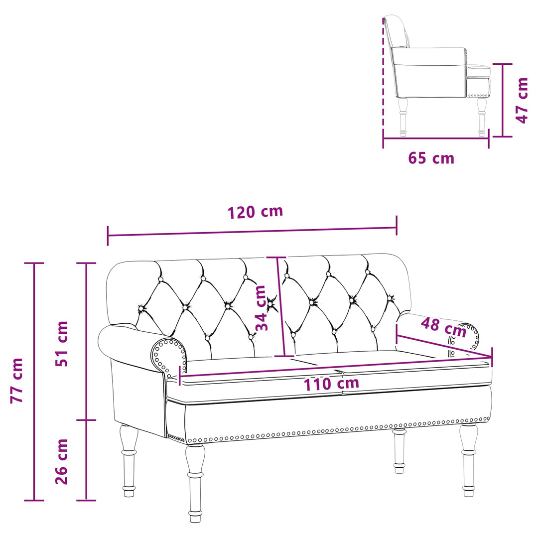 Lænestol med knap tufting Brun 120 x 65 x 77 cm Kunstlæder