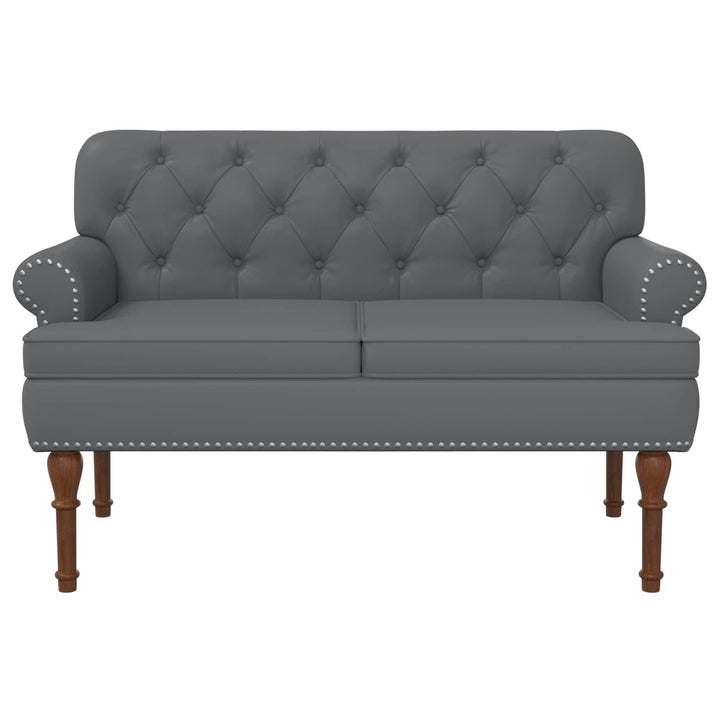 Lænestol med knap tufting Grå 120 x 65 x 77 cm Kunstlæder