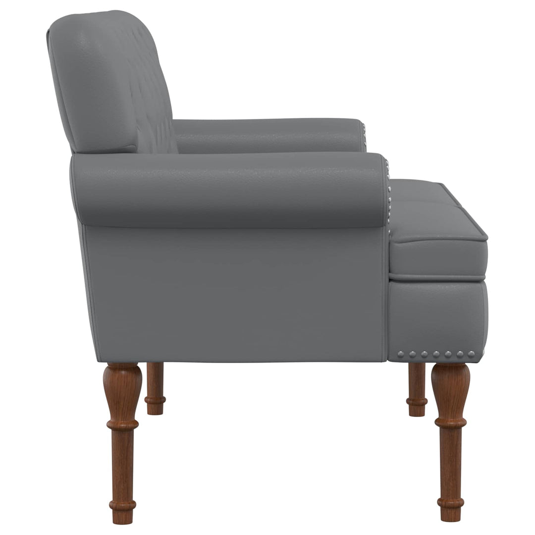 Lænestol med knap tufting Grå 120 x 65 x 77 cm Kunstlæder
