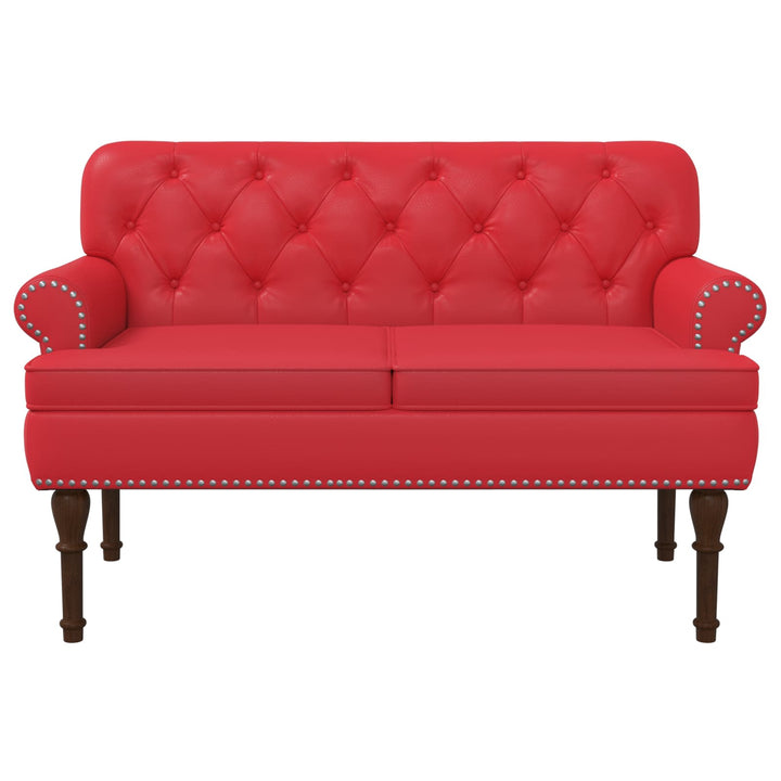 Lænestol med knap tufting Rød 120 x 65 x 77 cm Kunstlæder