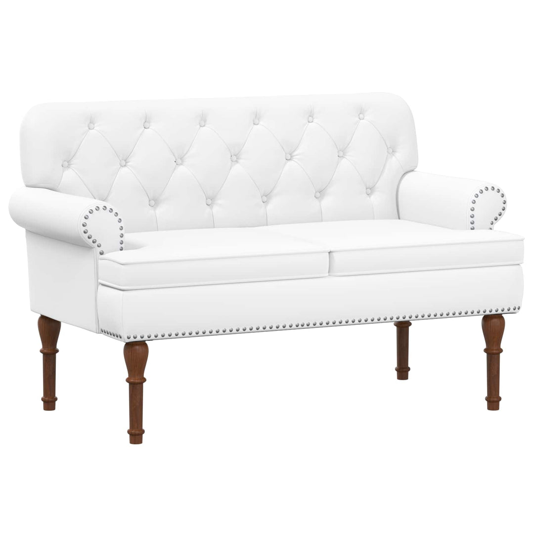 Lænestol med knap tufting Hvid 120 x 65 x 77 cm Kunstlæder