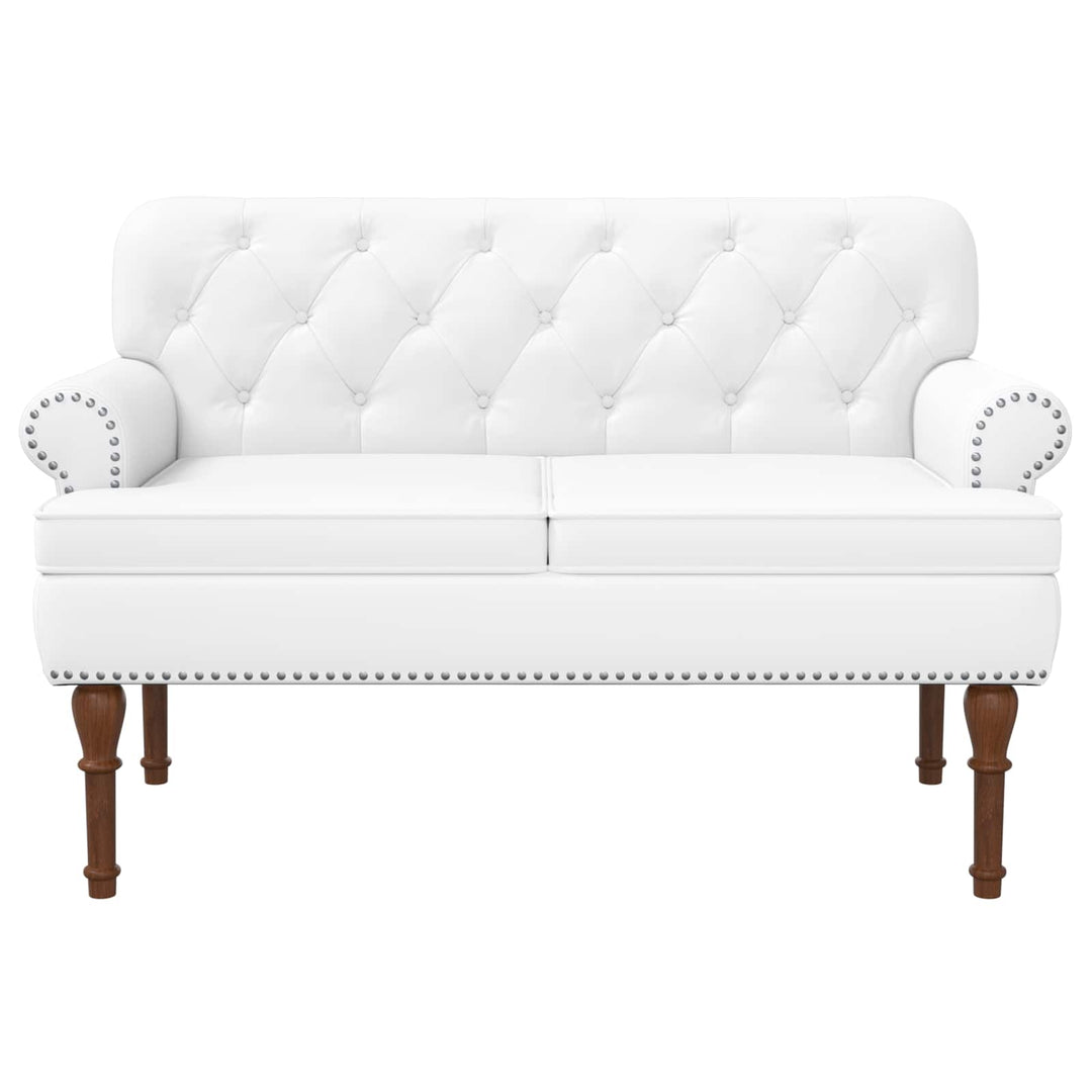 Lænestol med knap tufting Hvid 120 x 65 x 77 cm Kunstlæder