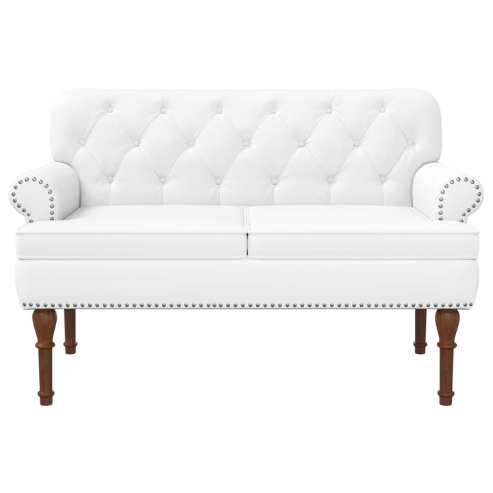 Lænestol med knap tufting Hvid 120 x 65 x 77 cm Kunstlæder