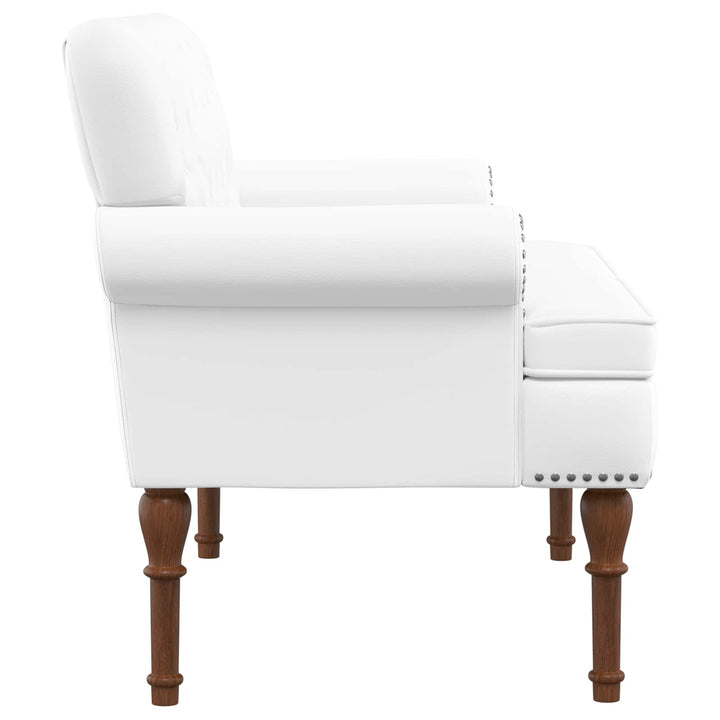 Lænestol med knap tufting Hvid 120 x 65 x 77 cm Kunstlæder
