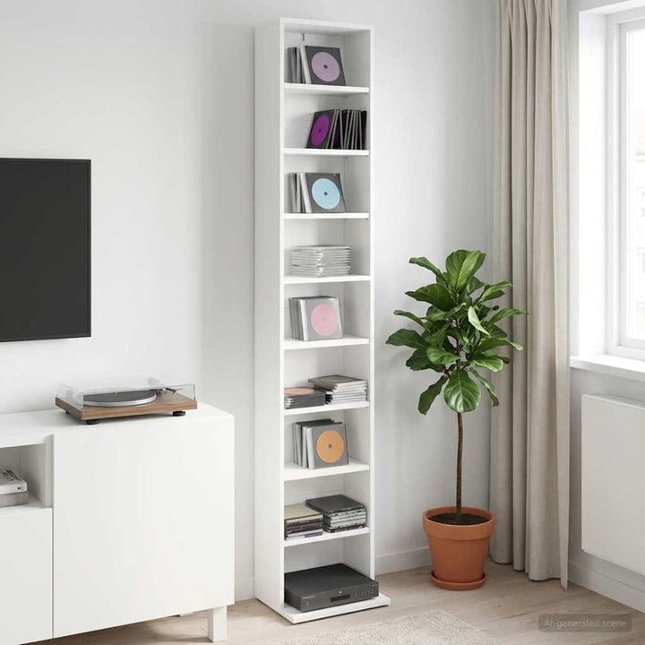 CD Skab Hvid 33 x 23,5 x 175 cm Konstrueret træ