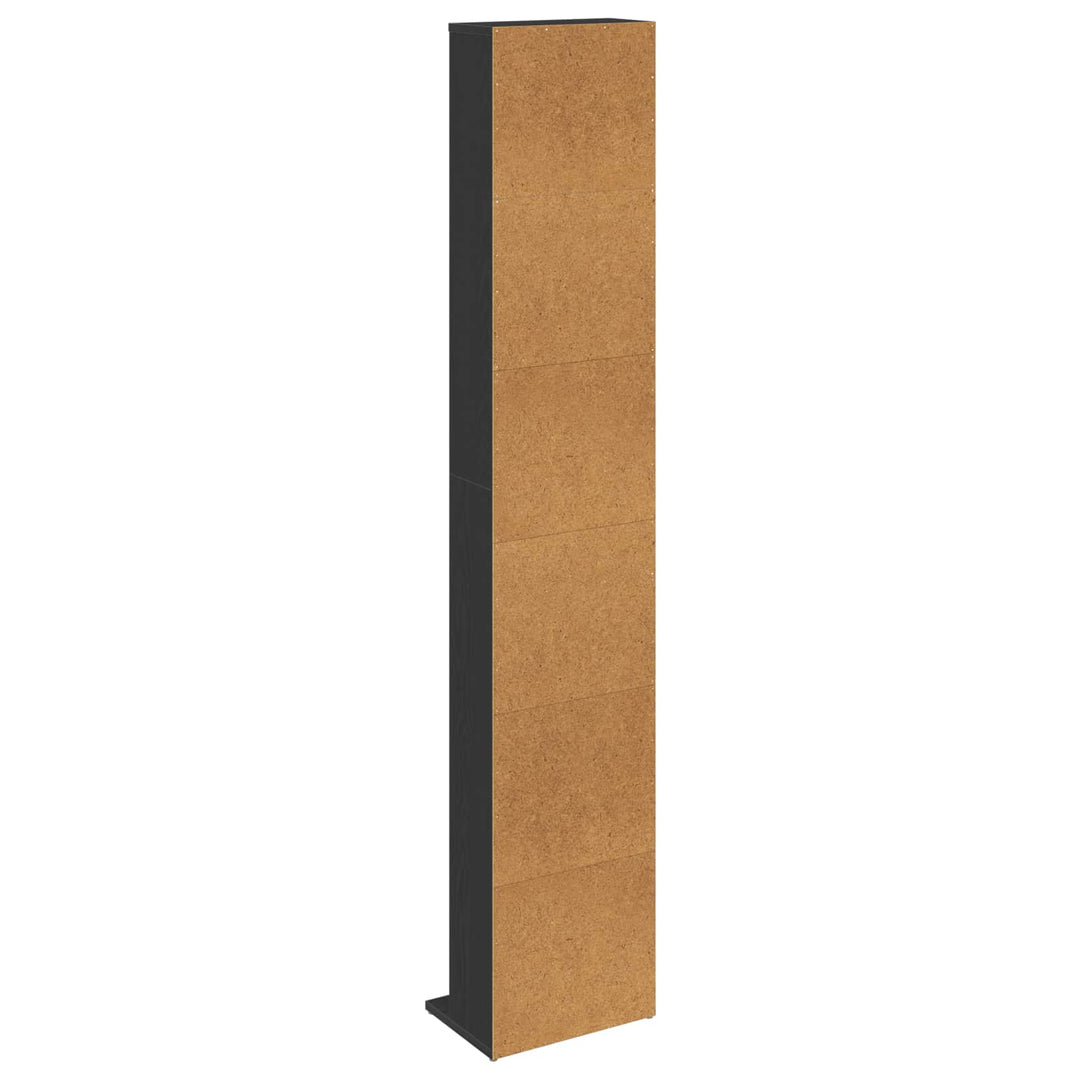CD Skab Sort eg 33 x 23,5 x 175 cm Konstrueret træ