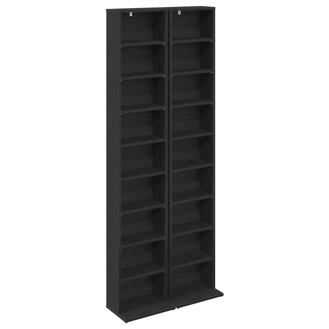 CD Skab 2 stk. Sort eg 33 x 23,5 x 175 cm Konstrueret træ