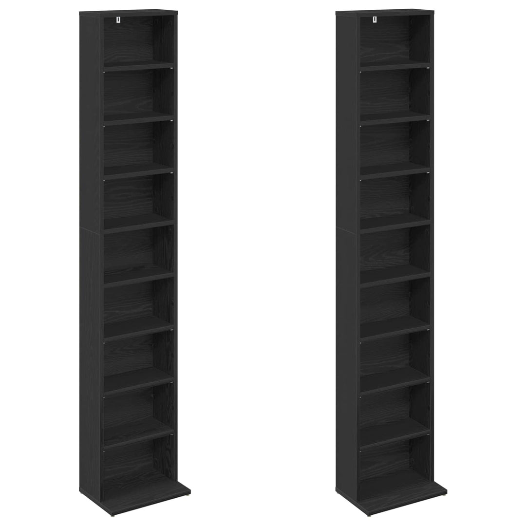 CD Skab 2 stk. Sort eg 33 x 23,5 x 175 cm Konstrueret træ