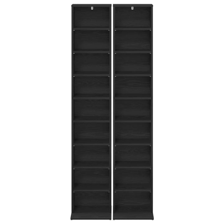 CD Skab 2 stk. Sort eg 33 x 23,5 x 175 cm Konstrueret træ