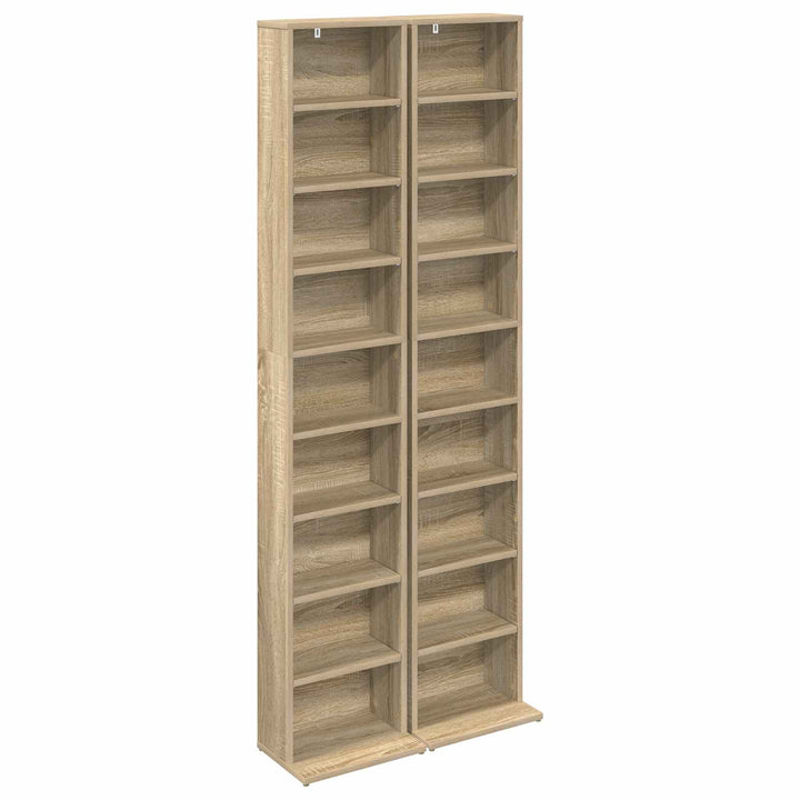 CD Skab 2 stk. Sonoma-eg 33 x 23,5 x 175 cm Konstrueret træ