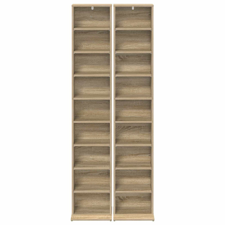 CD Skab 2 stk. Sonoma-eg 33 x 23,5 x 175 cm Konstrueret træ