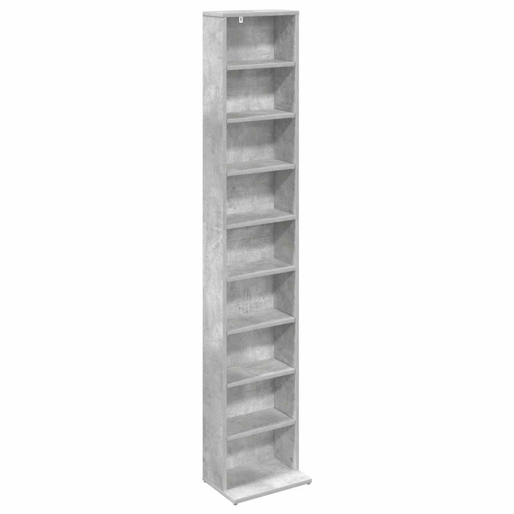 CD Skab Betongrå 33 x 23,5 x 175 cm Konstrueret træ