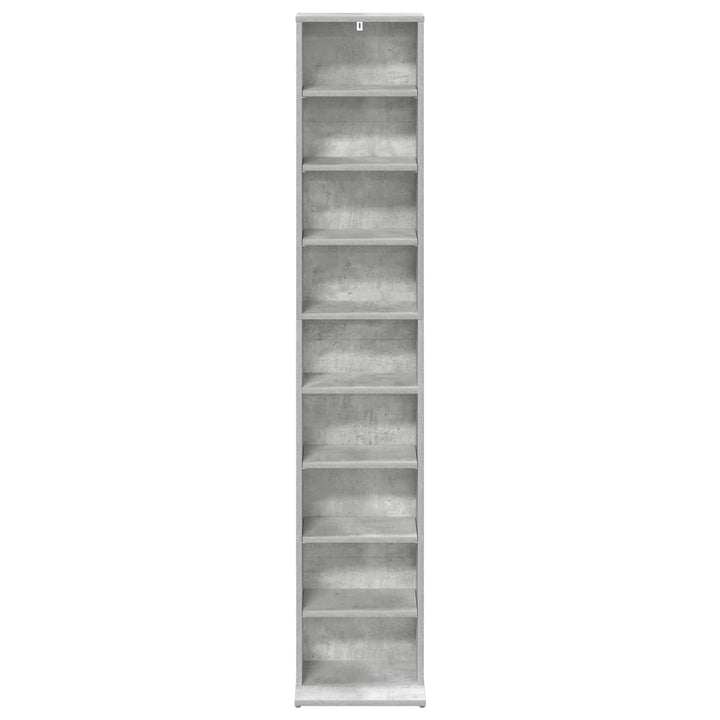 CD Skab Betongrå 33 x 23,5 x 175 cm Konstrueret træ