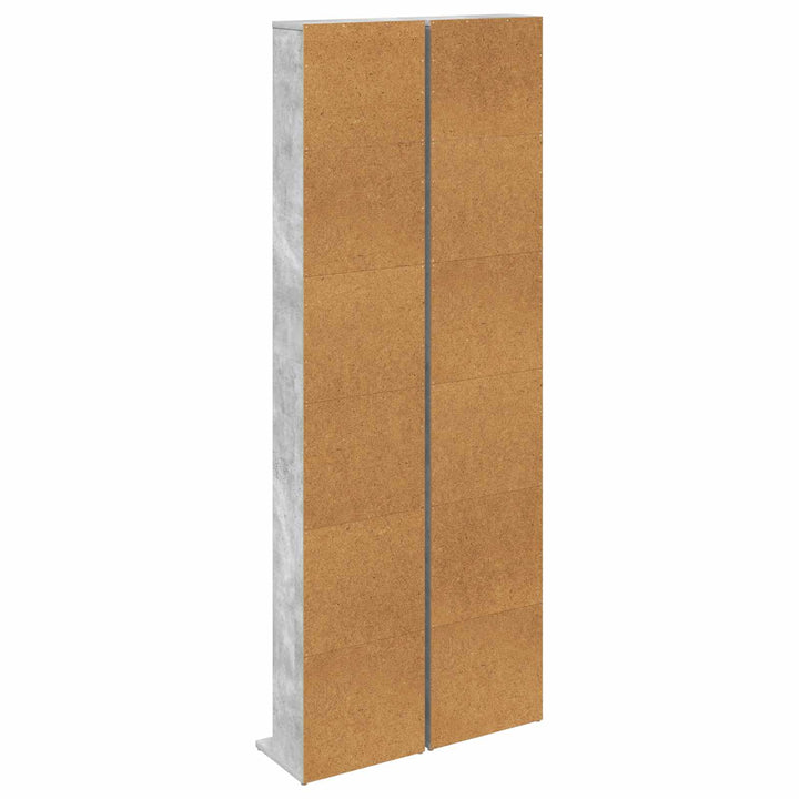 CD Skab 2 stk. Betongrå 33 x 23,5 x 175 cm Konstrueret træ