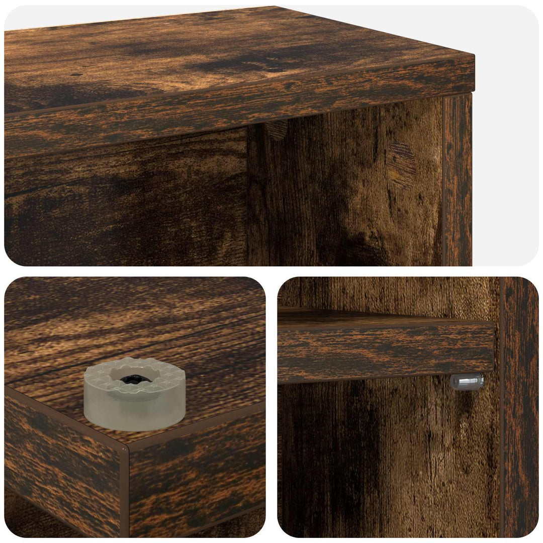 CD Skab Røget eg 33 x 23,5 x 175 cm Konstrueret træ