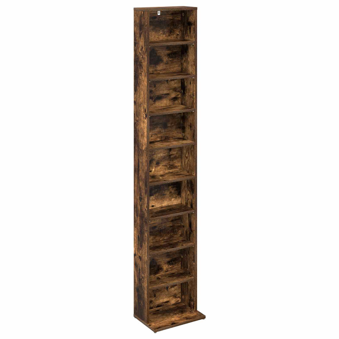 CD Skab Røget eg 33 x 23,5 x 175 cm Konstrueret træ