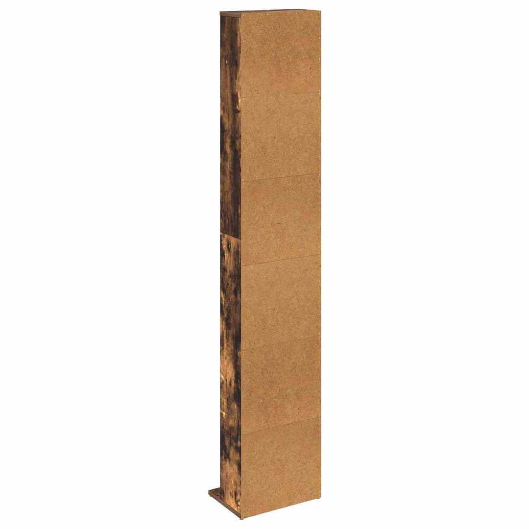 CD Skab Røget eg 33 x 23,5 x 175 cm Konstrueret træ