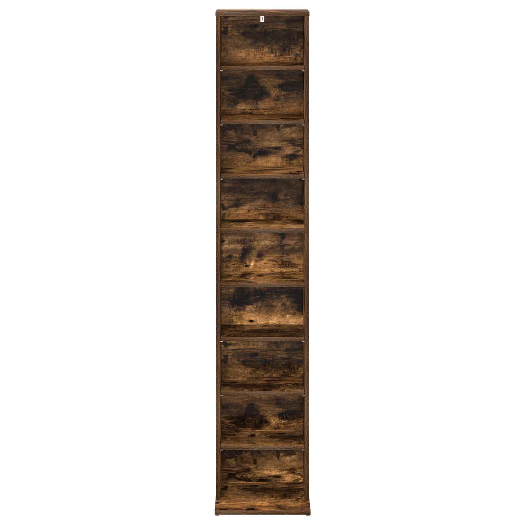 CD Skab Røget eg 33 x 23,5 x 175 cm Konstrueret træ