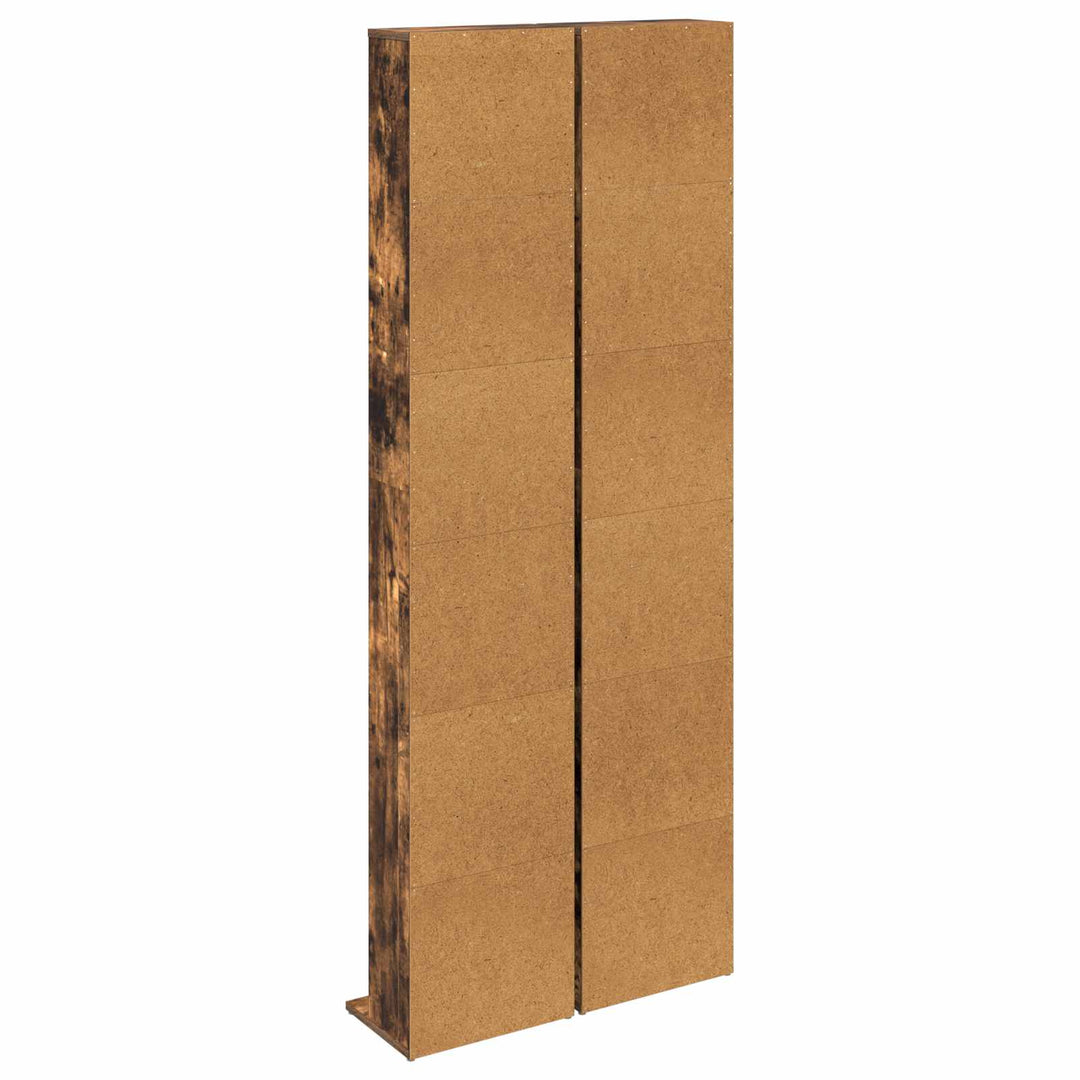 CD Skab 2 stk. Røget eg 33 x 23,5 x 175 cm Konstrueret træ