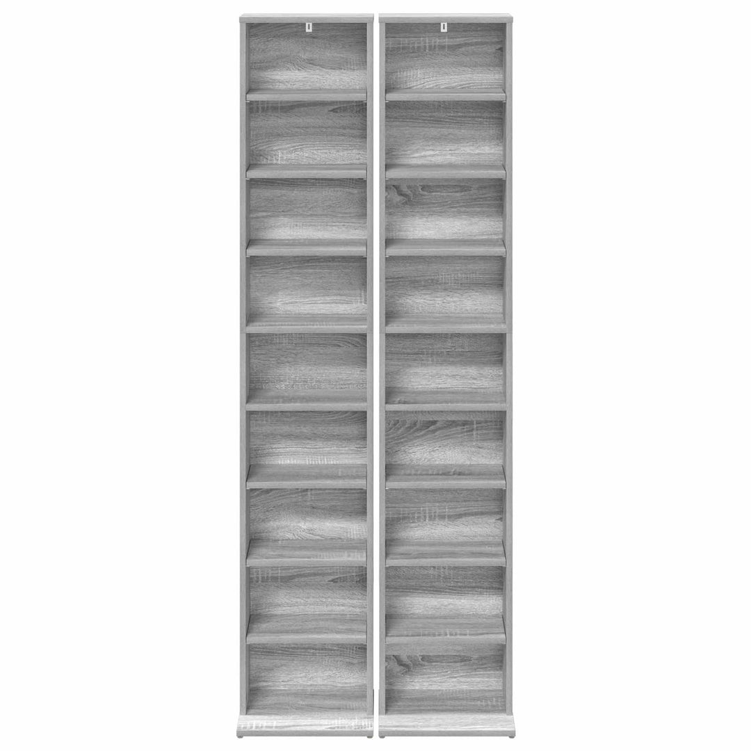 CD Skab 2 stk. Grå Sonoma 33 x 23,5 x 175 cm Konstrueret træ