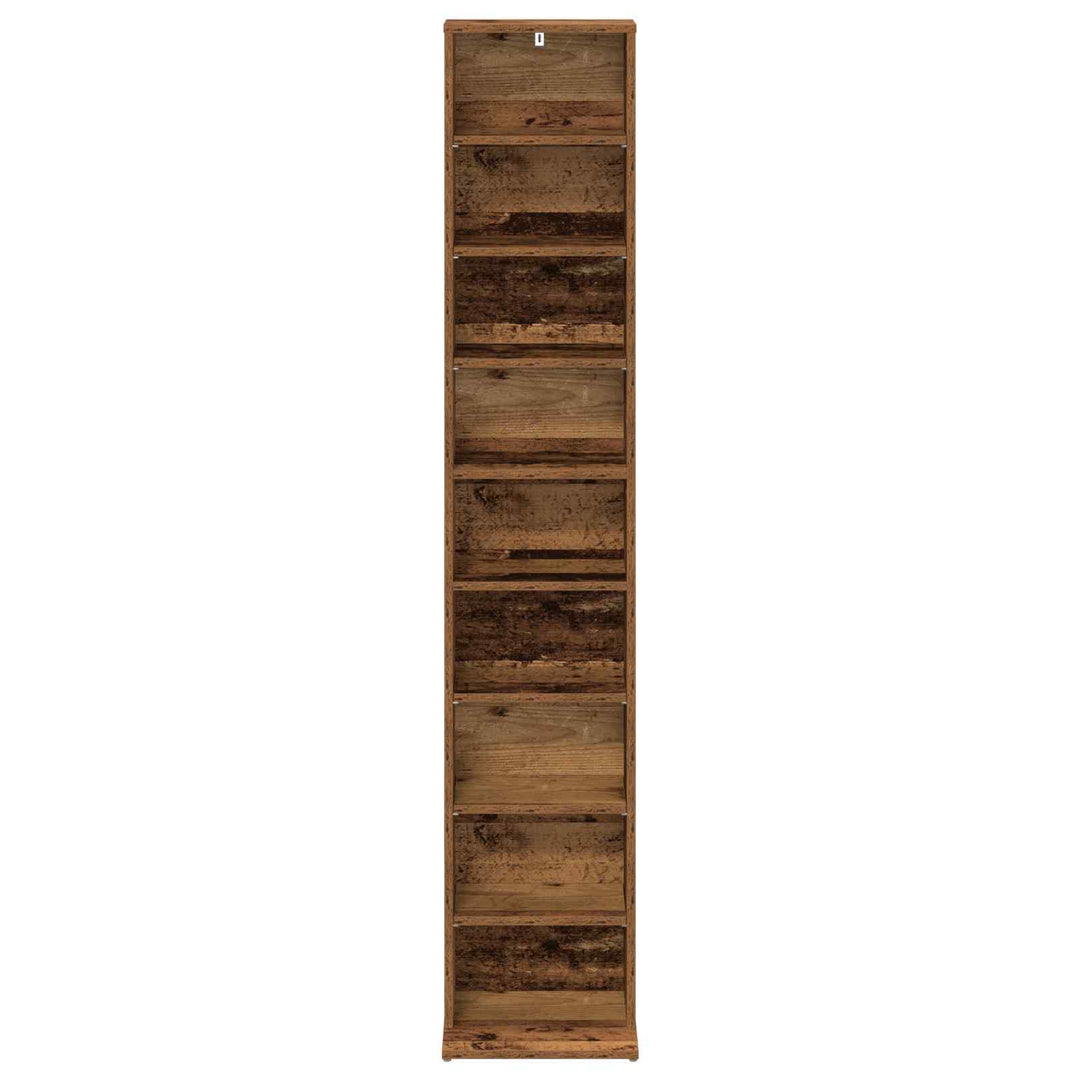 CD Skab Gammelt træ 33 x 23,5 x 175 cm Konstrueret træ