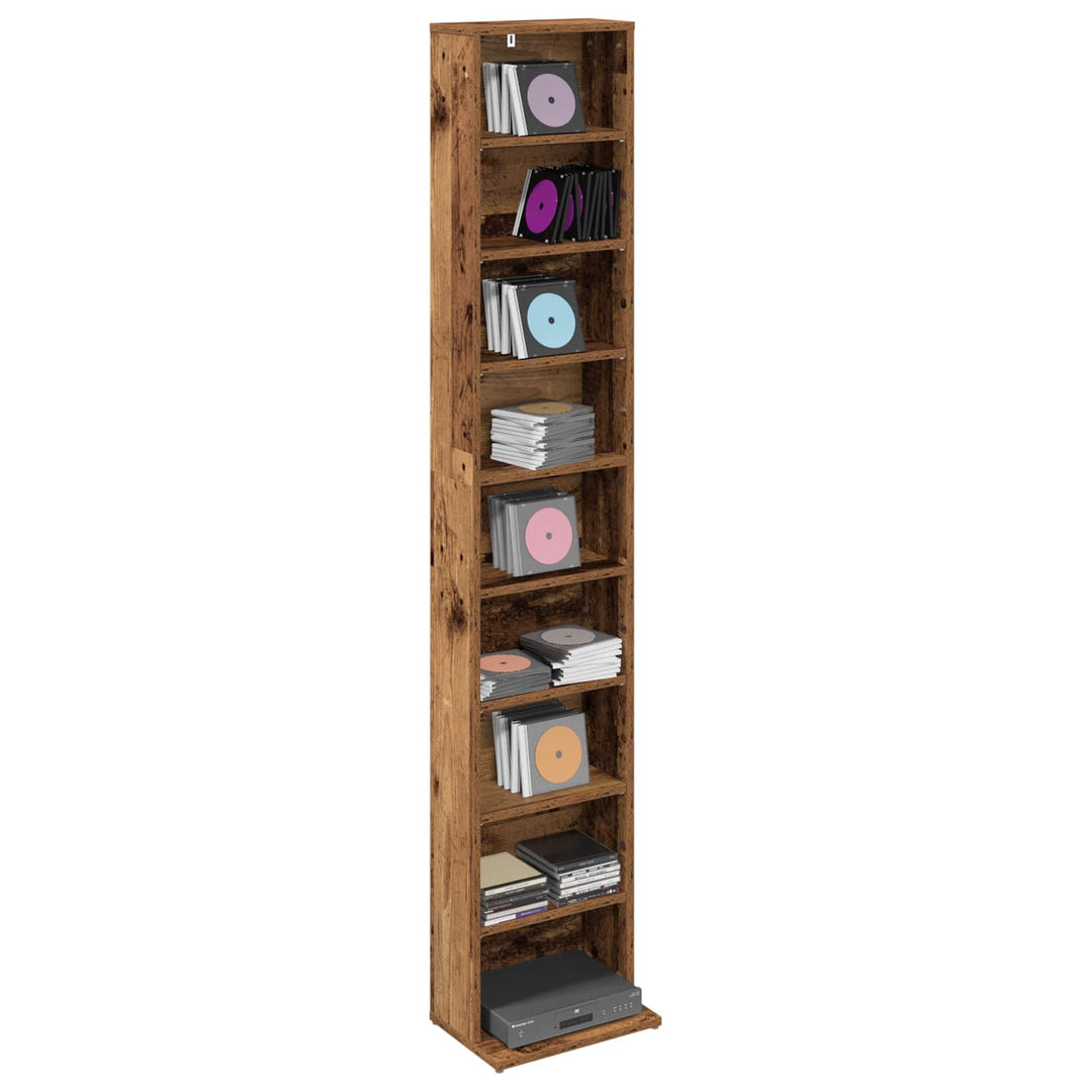 CD Skab Gammelt træ 33 x 23,5 x 175 cm Konstrueret træ