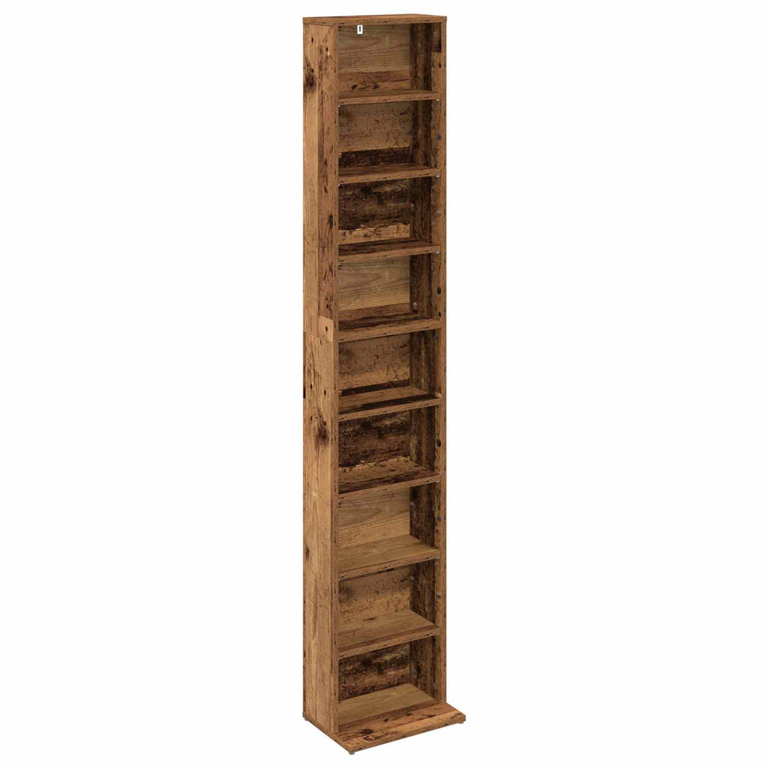 CD Skab 2 stk. Gammelt træ 33 x 23,5 x 175 cm Konstrueret træ