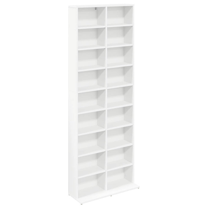CD Skab Hvid 65 x 23,5 x 175 cm Konstrueret træ