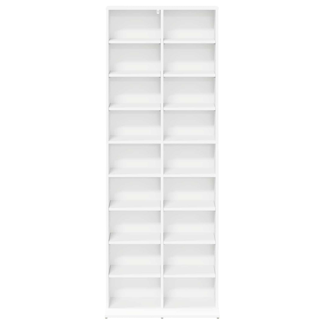 CD Skab Hvid 65 x 23,5 x 175 cm Konstrueret træ