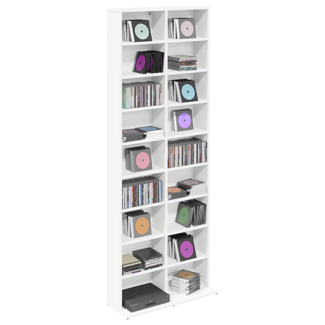 CD Skab Hvid 65 x 23,5 x 175 cm Konstrueret træ