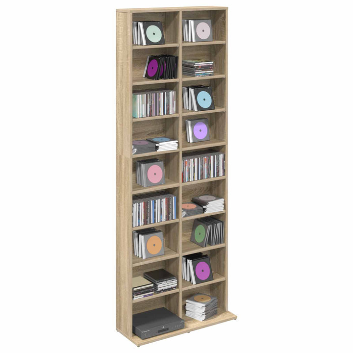 CD Skab Sonoma-eg 65 x 23,5 x 175 cm Konstrueret træ