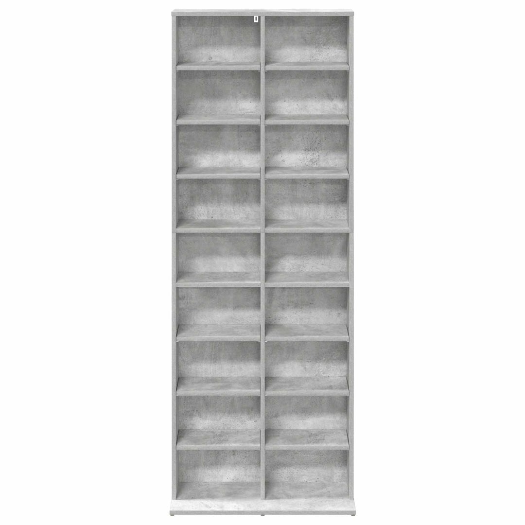 CD Skab Betongrå 65 x 23,5 x 175 cm Konstrueret træ