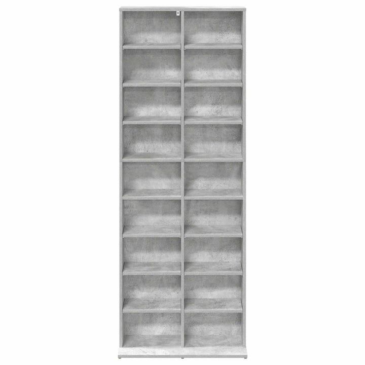 CD Skab Betongrå 65 x 23,5 x 175 cm Konstrueret træ