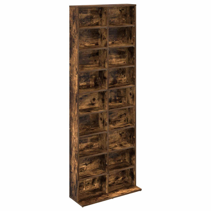 CD Skab Røget eg 65 x 23,5 x 175 cm Konstrueret træ