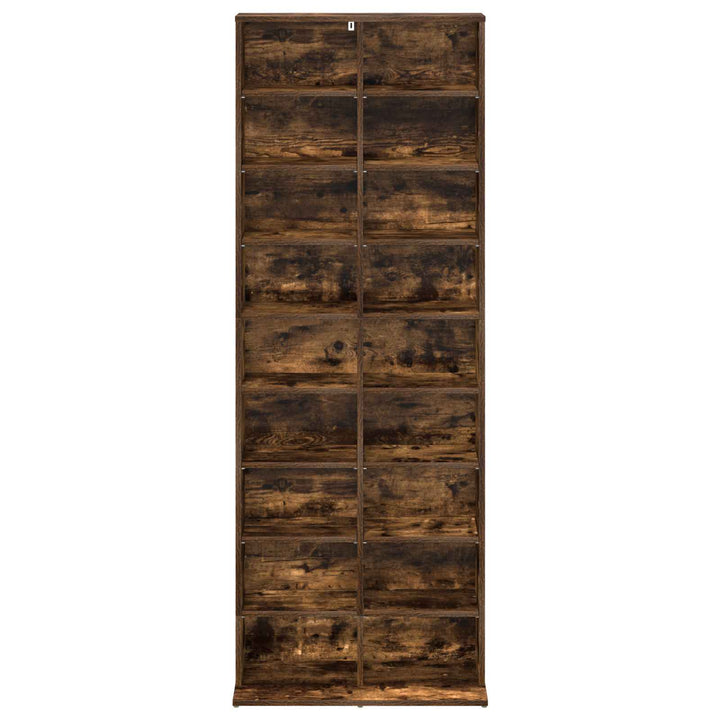 CD Skab Røget eg 65 x 23,5 x 175 cm Konstrueret træ