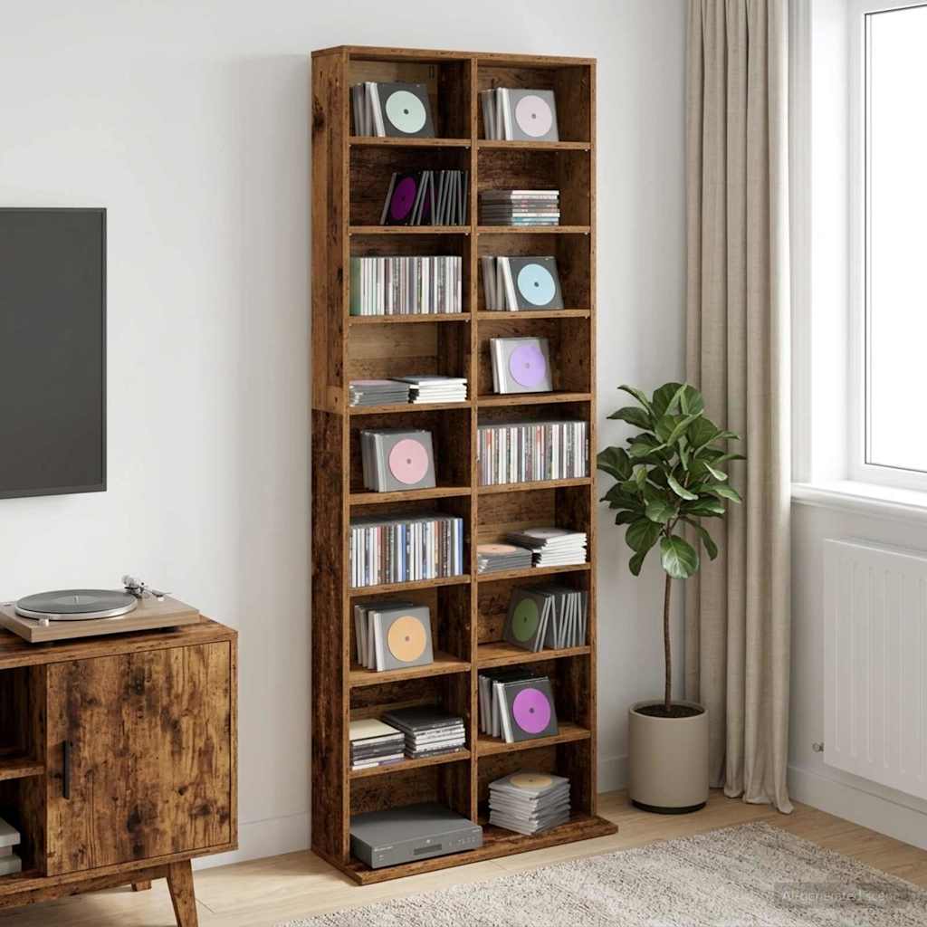 CD Skab Gammelt træ 65 x 23,5 x 175 cm Konstrueret træ