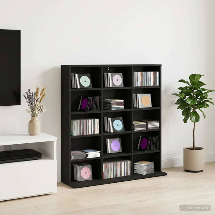 CD Skab Sort eg 96 x 23,5 x 97,5 cm Konstrueret træ