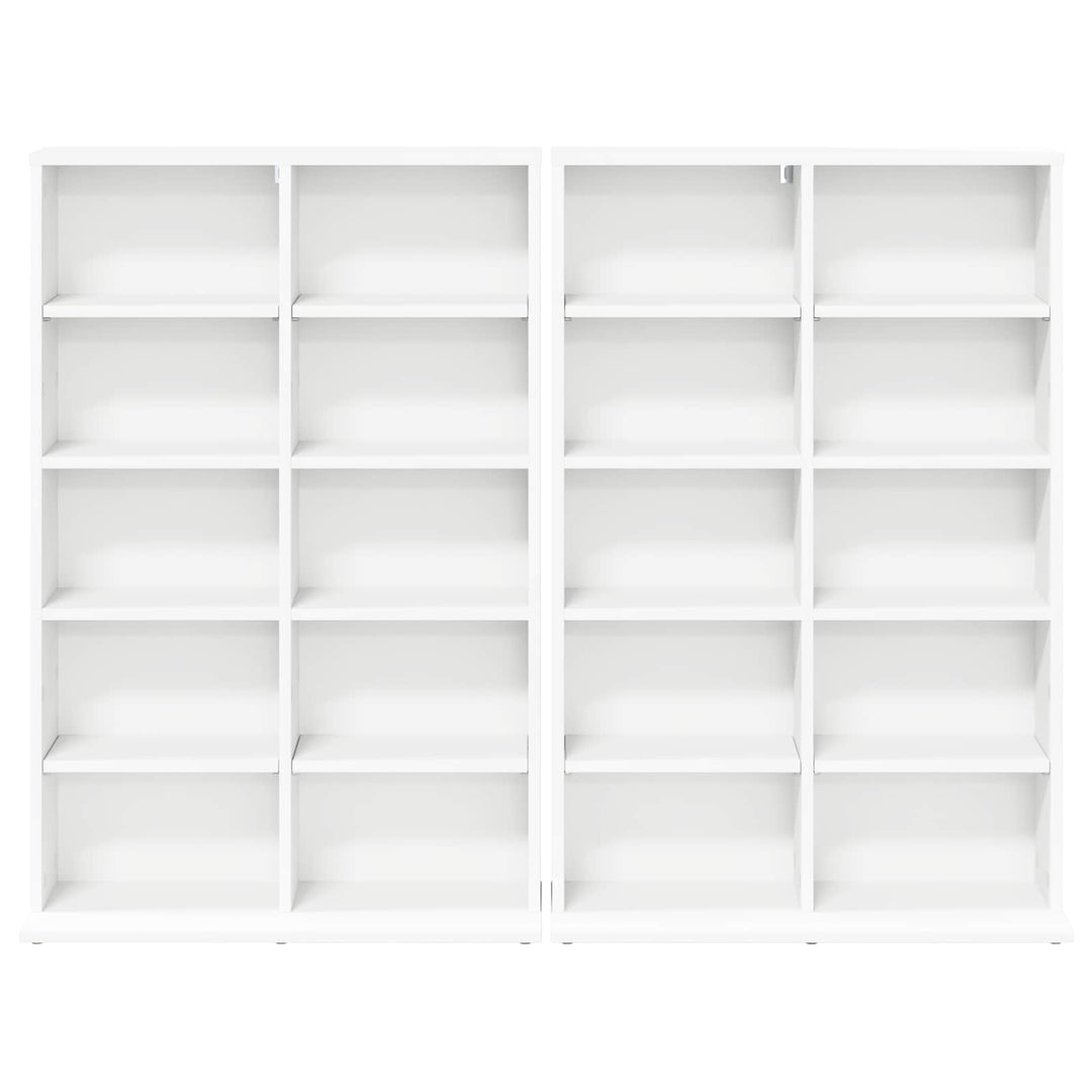 CD Skab 2 stk. Hvid 65 x 23,5 x 97,5 cm Konstrueret træ