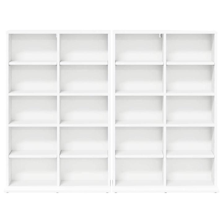 CD Skab 2 stk. Hvid 65 x 23,5 x 97,5 cm Konstrueret træ