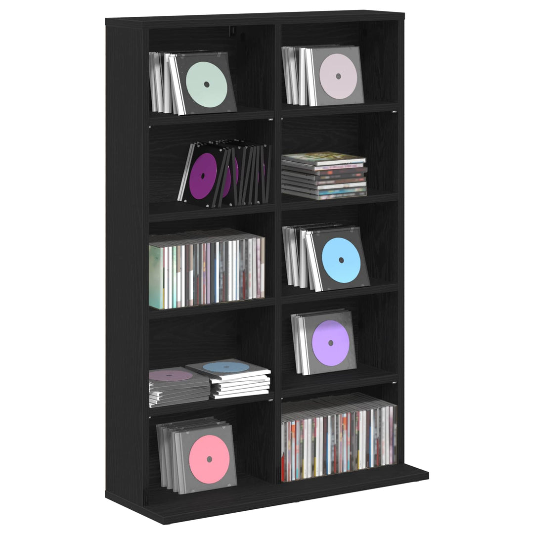 CD Skab Sort eg 65 x 23,5 x 97,5 cm Konstrueret træ