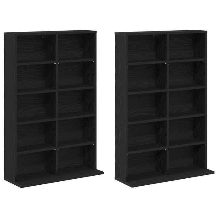 CD Skab 2 stk. Sort eg 65 x 23,5 x 97,5 cm Konstrueret træ