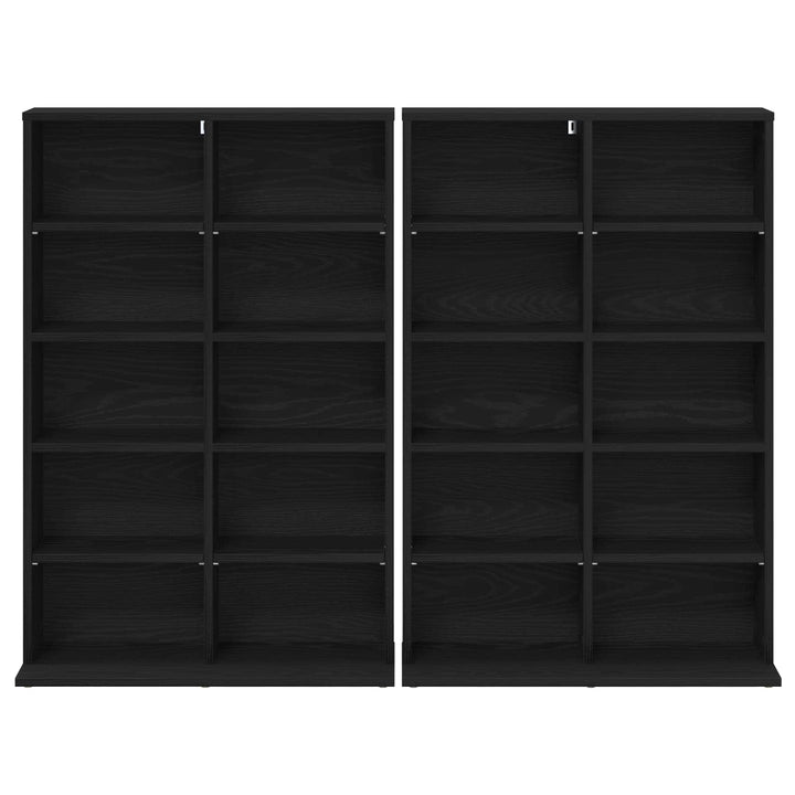CD Skab 2 stk. Sort eg 65 x 23,5 x 97,5 cm Konstrueret træ