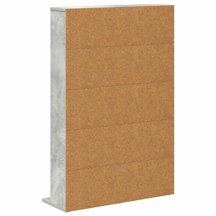 CD Skab Betongrå 65 x 23,5 x 97,5 cm Konstrueret træ