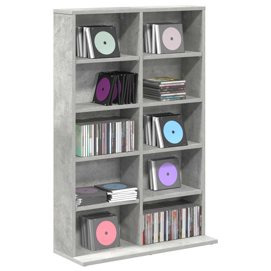 CD Skab Betongrå 65 x 23,5 x 97,5 cm Konstrueret træ